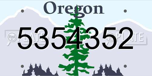 5354352 Oregon License Plate