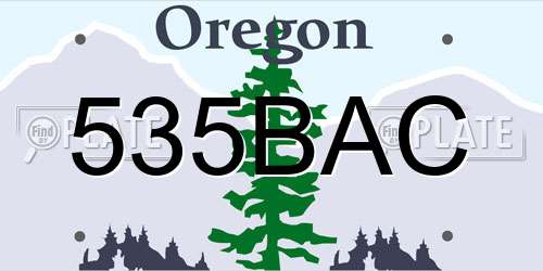 535BAC Oregon License Plate