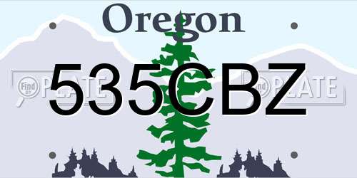 535CBZ Oregon License Plate