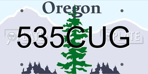535CUG Oregon License Plate