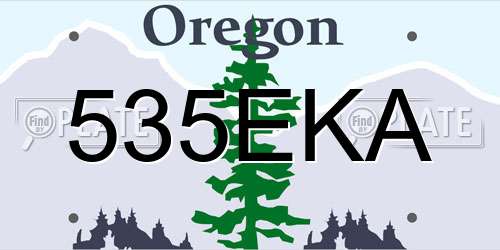 535EKA Oregon License Plate