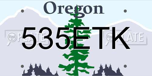 535ETK Oregon License Plate