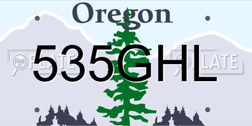 535GHL Oregon License Plate