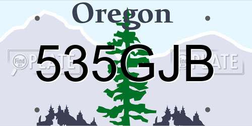 535GJB Oregon License Plate