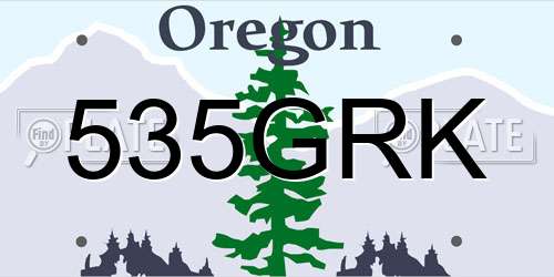 535GRK Oregon License Plate