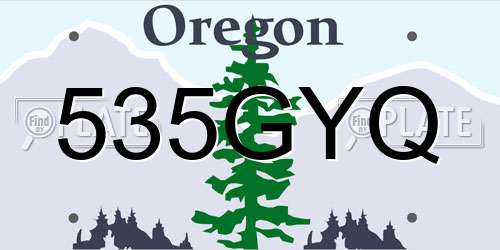 535GYQ Oregon License Plate