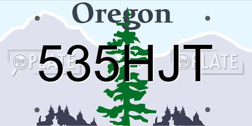 535HJT Oregon License Plate