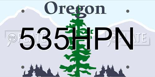 535HPN Oregon License Plate