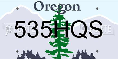 535HQS Oregon License Plate