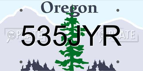 535JYR Oregon License Plate