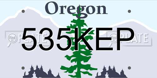 535KEP Oregon License Plate