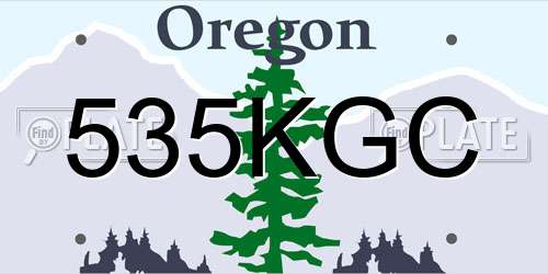 535KGC Oregon License Plate