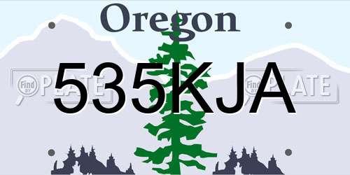 535KJA Oregon License Plate