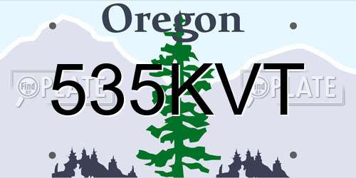 535KVT Oregon License Plate