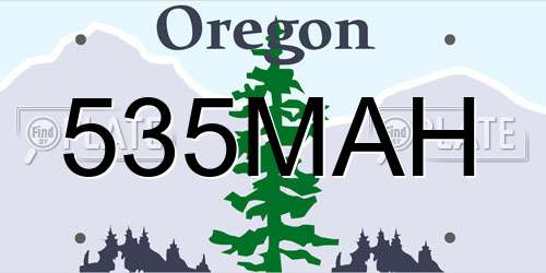 535MAH Oregon License Plate
