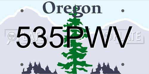 535PWV Oregon License Plate