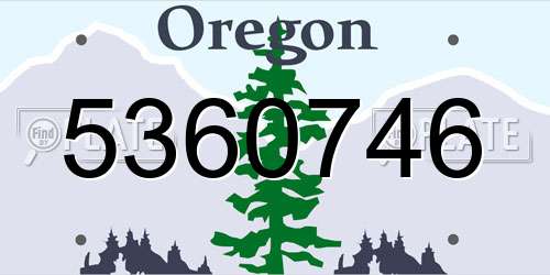 5360746 Oregon License Plate