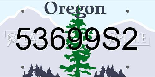 53699S2 Oregon License Plate