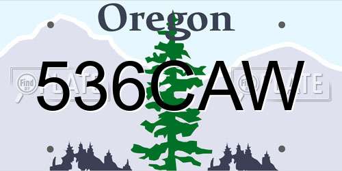 536CAW Oregon License Plate