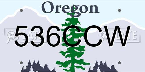 536CCW Oregon License Plate