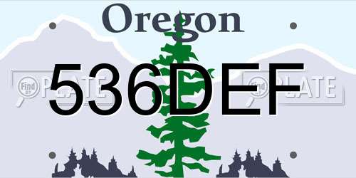 536DEF Oregon License Plate