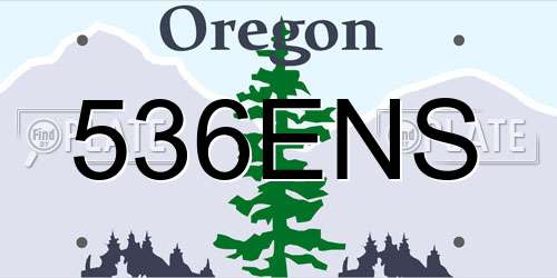 536ENS Oregon License Plate