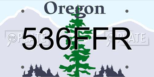 536FFR Oregon License Plate