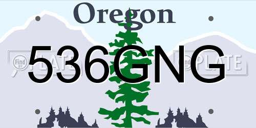 536GNG Oregon License Plate