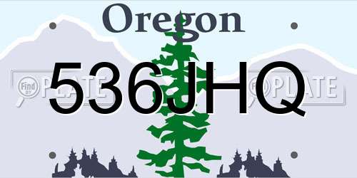 536JHQ Oregon License Plate