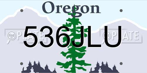 536JLU Oregon License Plate