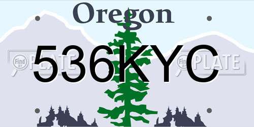 536KYC Oregon License Plate