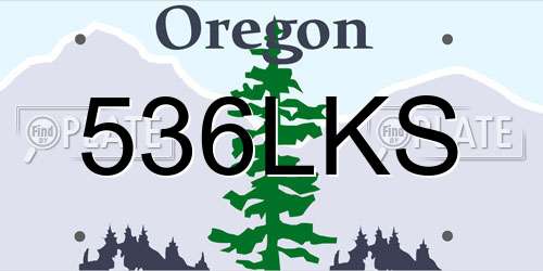 536LKS Oregon License Plate