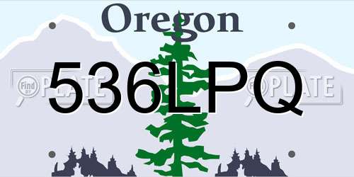 536LPQ Oregon License Plate