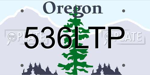 536LTP Oregon License Plate