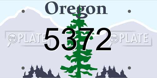 5372 Oregon License Plate