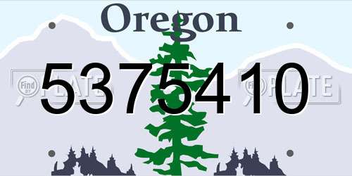 5375410 Oregon License Plate