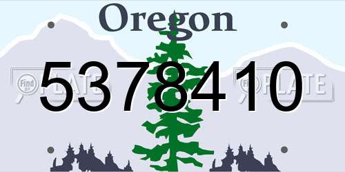 5378410 Oregon License Plate