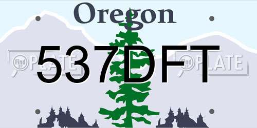 537DFT Oregon License Plate