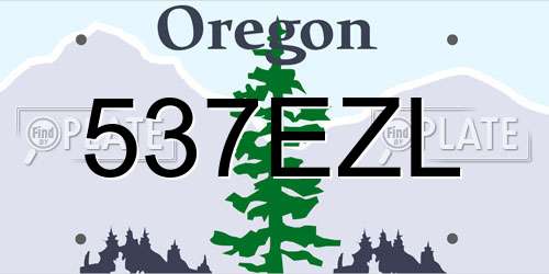 537EZL Oregon License Plate