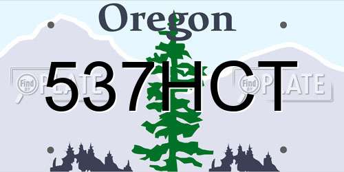 537HCT Oregon License Plate