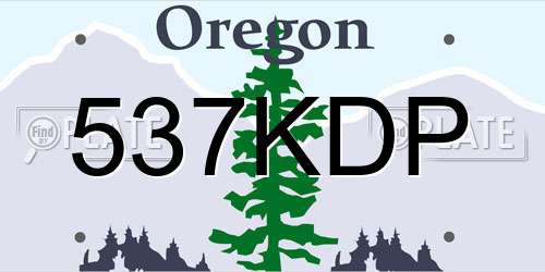 537KDP Oregon License Plate