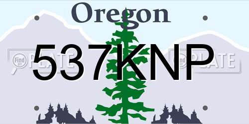537KNP Oregon License Plate