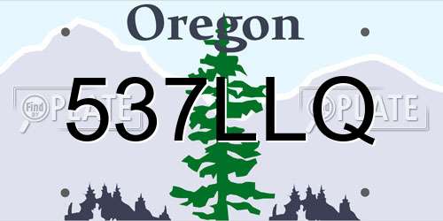 537LLQ Oregon License Plate