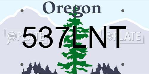 537LNT Oregon License Plate
