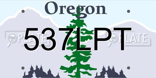 537LPT Oregon License Plate