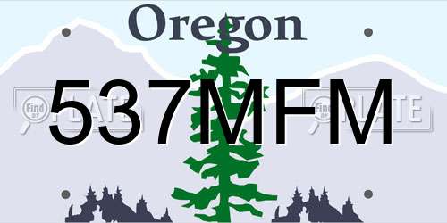 537MFM Oregon License Plate