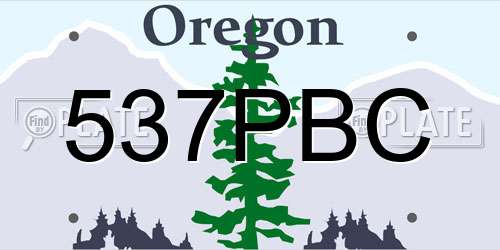 537PBC Oregon License Plate