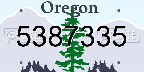 5387335 Oregon License Plate