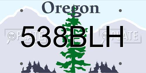 538BLH Oregon License Plate