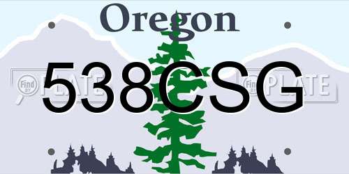 538CSG Oregon License Plate
